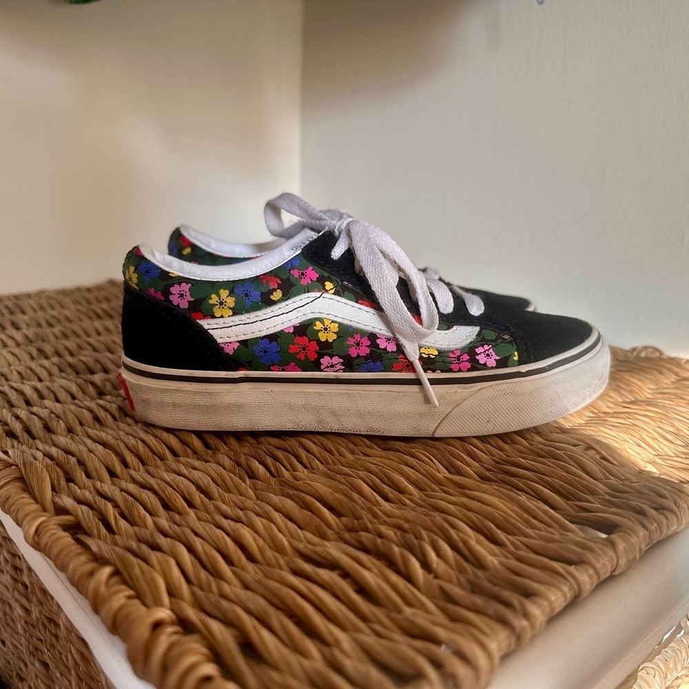 Vans Black Floral Sneakers